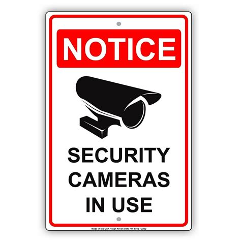 Notice Security Cameras In Use With Graphic Camera Surveillance Property Safety Alert Caution
