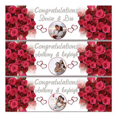 Floral Wedding Engagement Banners 2 Pieces From £699 Free Post