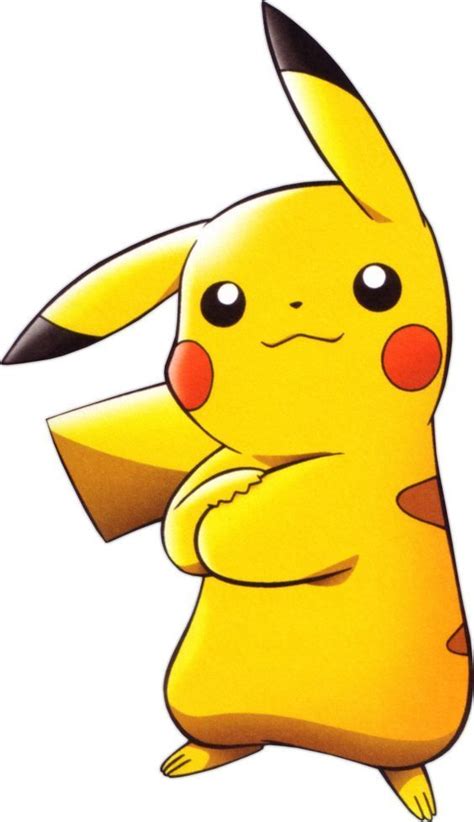 The Pikachu Is Standing Up With His Arms Crossed And Eyes Wide Open In