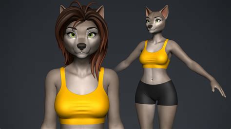 Manuel F Cedeño Anthropomorphic Furry Wolf Girl