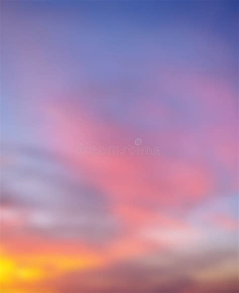 Blurred Sunset Sky With Clouds Stock Photo Image Of Nature Light