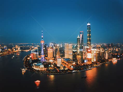 上海陆家嘴夜景航拍高清图片下载 正版图片501264361 摄图网