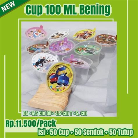 Pack Cup Ice Cream Plastik Bening Ukuran Ml Lengkap Tutup Dan Sendok Lazada Indonesia