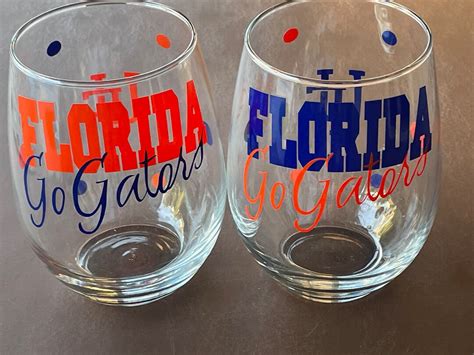 Florida Gators Glassware Florida Gators Wine Glass Gators Etsy
