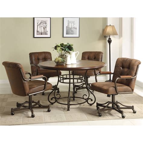 Carmel caster dining chair this kind of chair is a high quality piece of furniture with solid and reliable caster wheels for enhanced mobility. Anthony California 5 pcs. Wood Dining Table and Caster ...