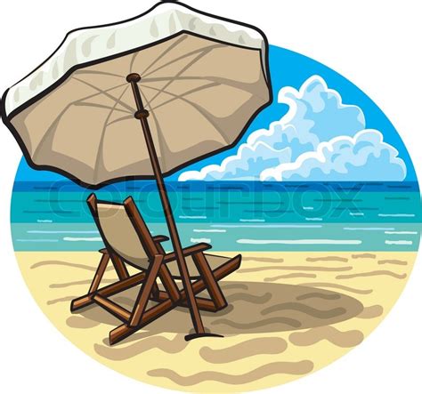 Beach Chair And Umbrella Stock Vector Colourbox