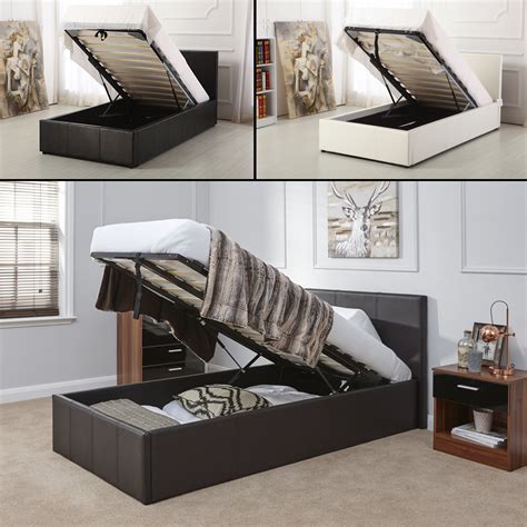 Single Leather Ottoman Storage Bed Soft Touch Beds