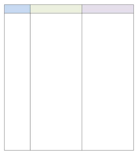 3 Column Chart Template