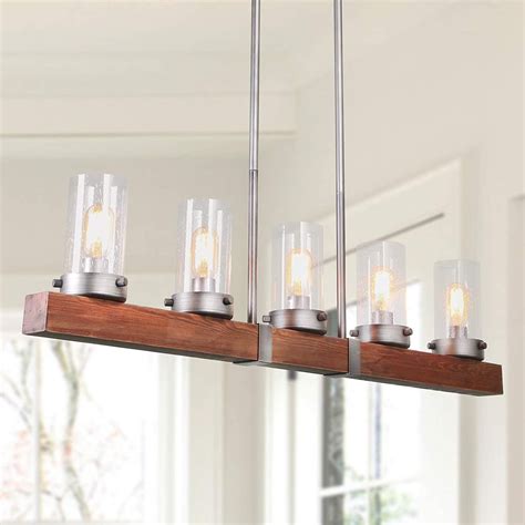 Lnc Farmhouse Chandelier For Kitchen Island Rustic Linear Dining Room