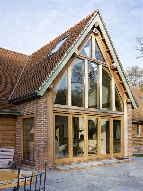 Border Oak Large Oak Framed Glazing Element On A Barn Style Home