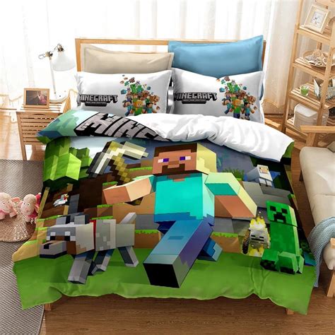 Minecraft 1 Duvet Cover Quilt Cover Pillowcase Bedding Set Bed Linen