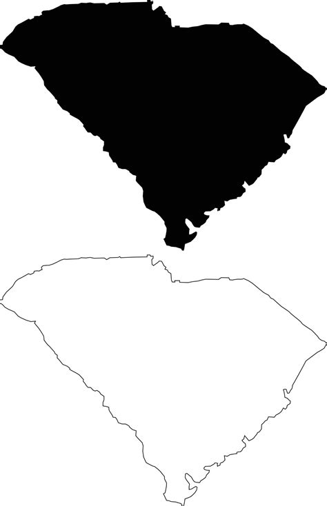 South Carolina Map On White Background Outline Map State Usa South