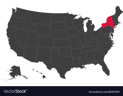 Map of usa - new york Royalty Free Vector Image