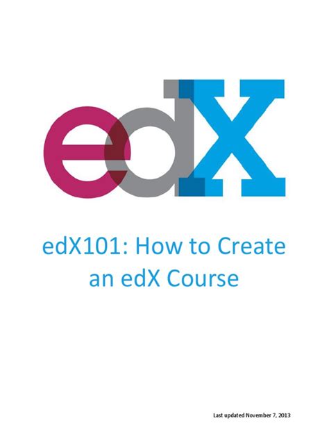 How To Create An Edx Course Pdf Educational Technology