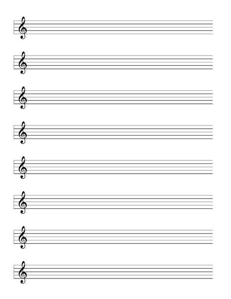 Printable Treble Clef Staff Paper Get What You Need For Free