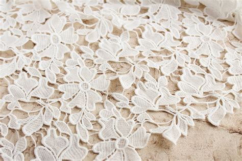 1 Yard Of Bridal Lace Fabric White Cotton Lace Fabric Etsy