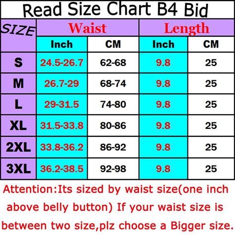 Elastic Waist Size Chart Printable Templates Free