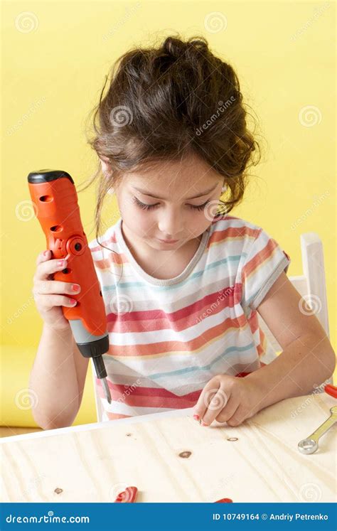 Little Girl On Creative Lesson Stock Photo Image Of Sitting