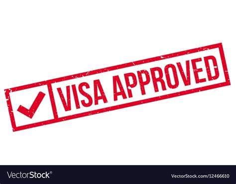 Visa Approved Rubber Stamp Royalty Free Vector Image