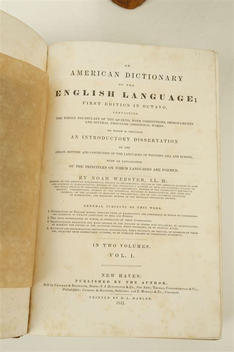 Webster Noah 1758 1843 An American Dictionary Of The England