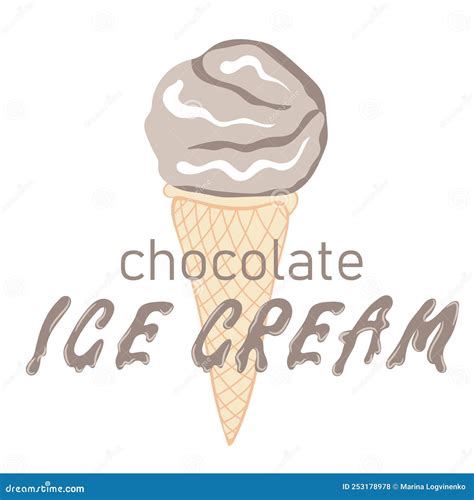Soft Serve Chocolate Ice Cream In Wafers Cone Stock Vector Illustration Of Wafer Refreshing