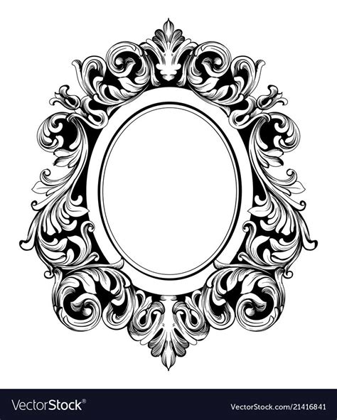 Check spelling or type a new query. Baroque mirror round frame french luxury vector image on ...