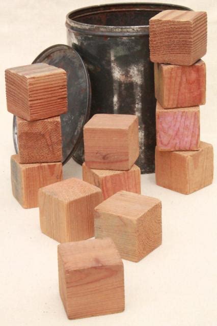 plain primitive handmade wooden blocks, 1930s depression era wood