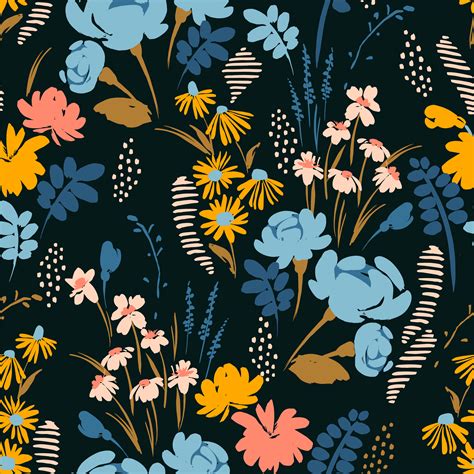 Floral abstract seamless pattern. 452555 Vector Art at Vecteezy