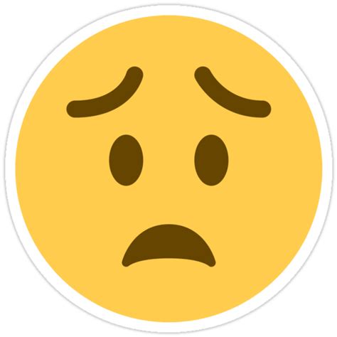 Worried Face Emoji Stickers By Winkham Redbubble