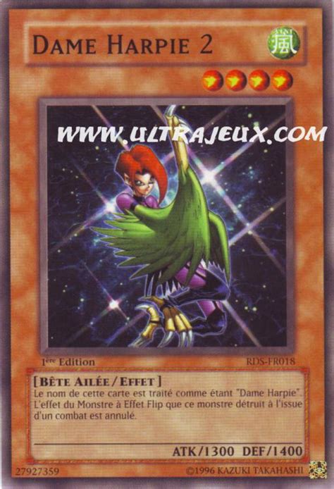 Dame Harpie 2 Rds Fr018 Carte Yu Gi Oh Cartes à Lunité Français Ultrajeux