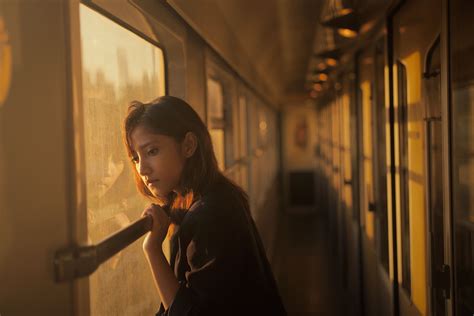 Wallpaper Women Model Portrait Window Sunset Urban Train