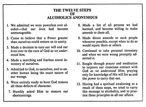 Al Anon 12 Steps Printable