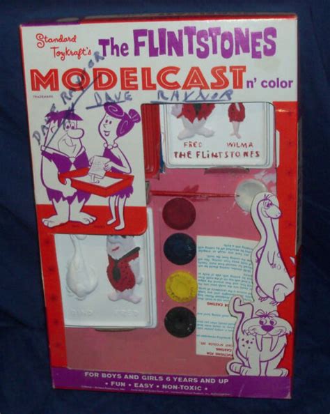 Vintage 1961 Hanna Barbera Flintstones Modelcast Standard Toykraft Set