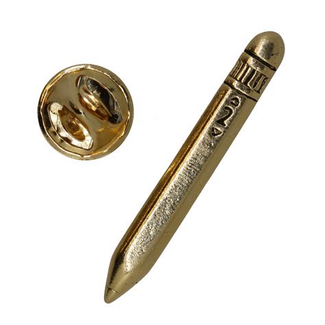 Pencil Gold Lapel Pin Lapelpinplanet