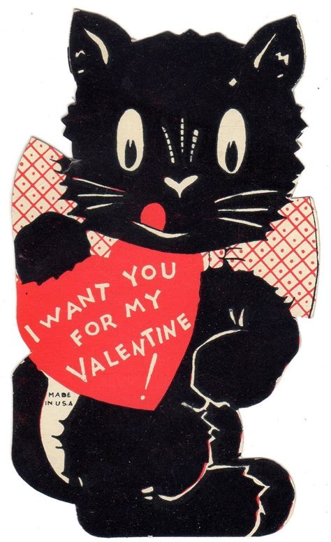 25 Darling Vintage Valentine Kitty Cat Cards Deba Do Tell