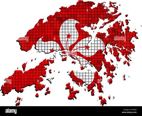 Hong Kong Map With Flag Inside Illustration Hong Kong Map Grunge