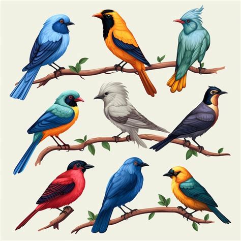 Premium Ai Image Free Vector Pack Of Exotic Birds Realistic Style