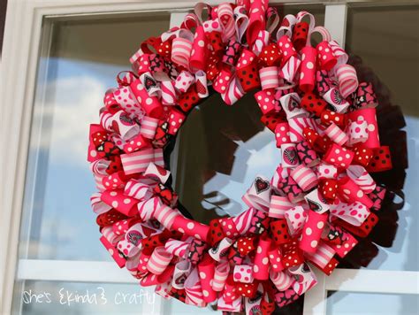 Valentine Ribbon Wreath Shes Kinda Crafty