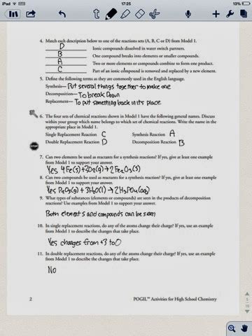 30 types of chemical reaction worksheet ch7 answers …. Colby Messih chemistry: Types of chemical reactions pogil