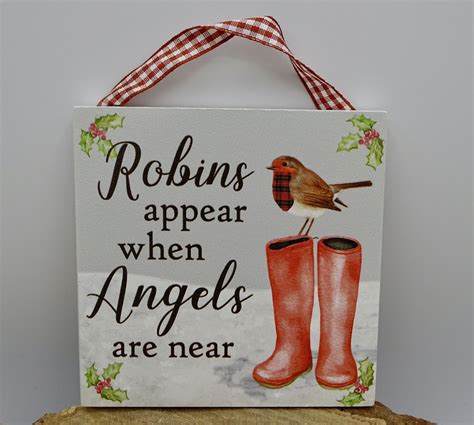 Robins Appear When Angels Are Near Plaque Shop So Sophie