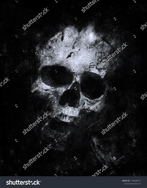 Skull Isolated On Black Background Design Ilustrações Stock 1106035571