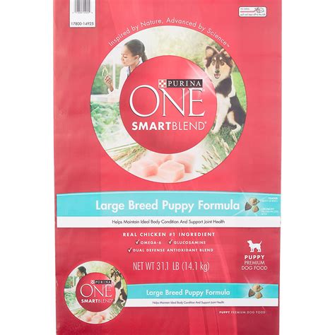 Start your large breed puppy's life with you off on the right paw with purina one smartblend natural large breed puppy formula dry dog food. Purina ONE Natural SmartBlend Formula Large Breed Dry ...
