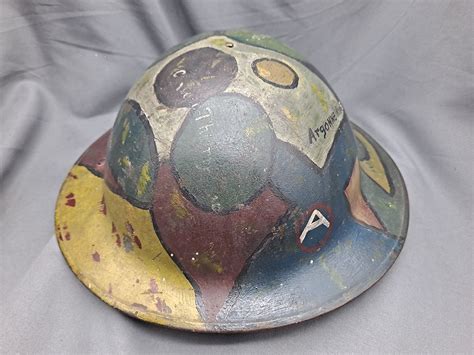 Wwi Us Army Doughboy Brodie Trench Art Helmet The War Front