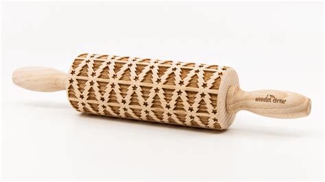 No R038 Christmas Tree Pattern Rolling Pin Engraved Rolling Pin
