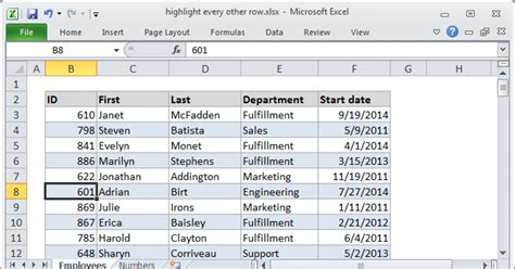 Highlight Every Other Row Excel Formula Exceljet