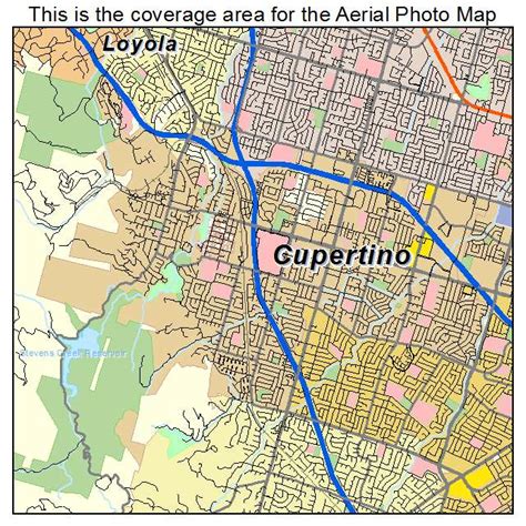 Aerial Photography Map Of Cupertino Ca California