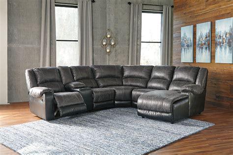 Nantahala 6 Piece Manual Reclining Sectional With Chaise Ashley