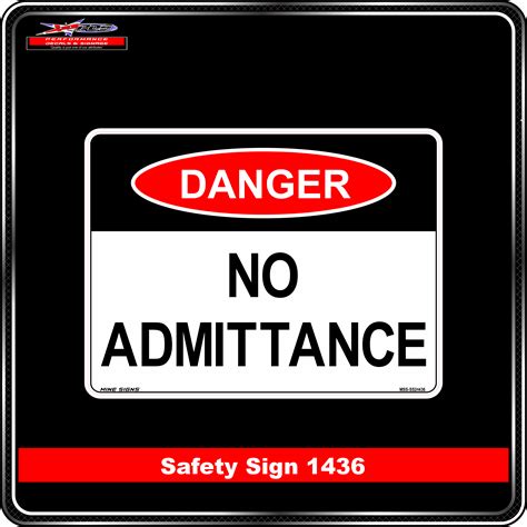 Danger No Admittance Safety Sign 1436 Performance Decals And Signage