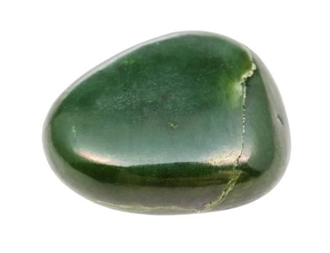 Polished Green Nephrite Jade Mineral Gem Stone Stock Photo