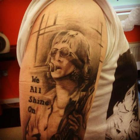 One of the greatest figures in popular music during the '60s, followed by a highly adventurous and eclectic solo career. Shoulder Realistic John Lennon Tattoo by Gtc Tattoo